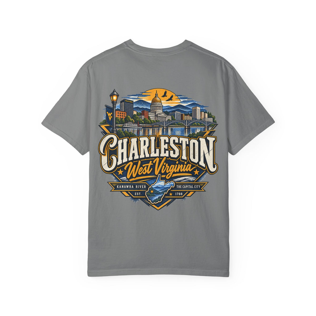 Charleston West Virginia Unisex Comfort Color 1717 Streetwear Graphic Tee