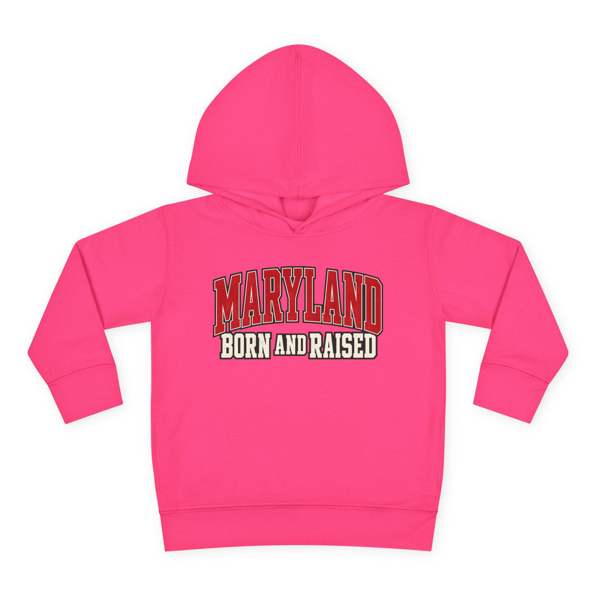 Maryland Born and Raised Bold Athletic Unisex Toddler Pullover Fleece Hoodie