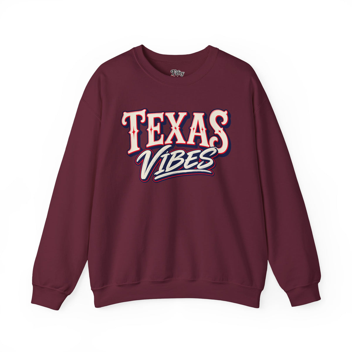 Texas Vibes Unisex Crewneck Sweatshirt State Name Graphic