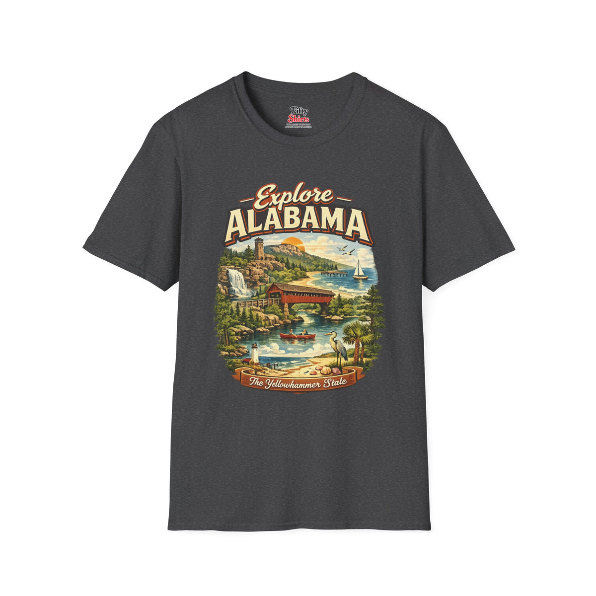 Explore Alabama Unisex Softstyle T Shirt State Pride Graphic Tee Collections FS03