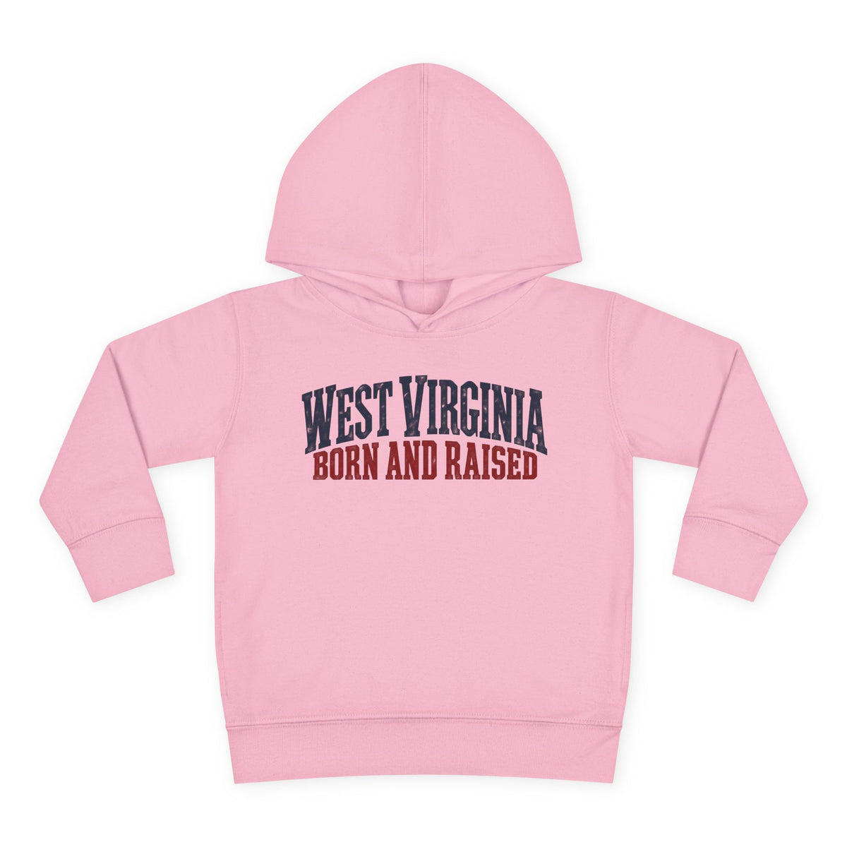 West Virginia Born and Raised Classic Americana Unisex Toddler Pullover Fleece Hoodie