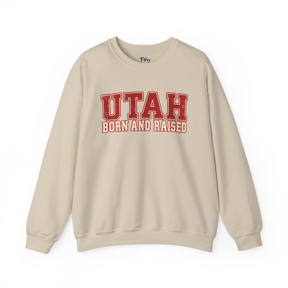 Utah Born and Raised Vintage Athletic Unisex Sweatshirt Graphic