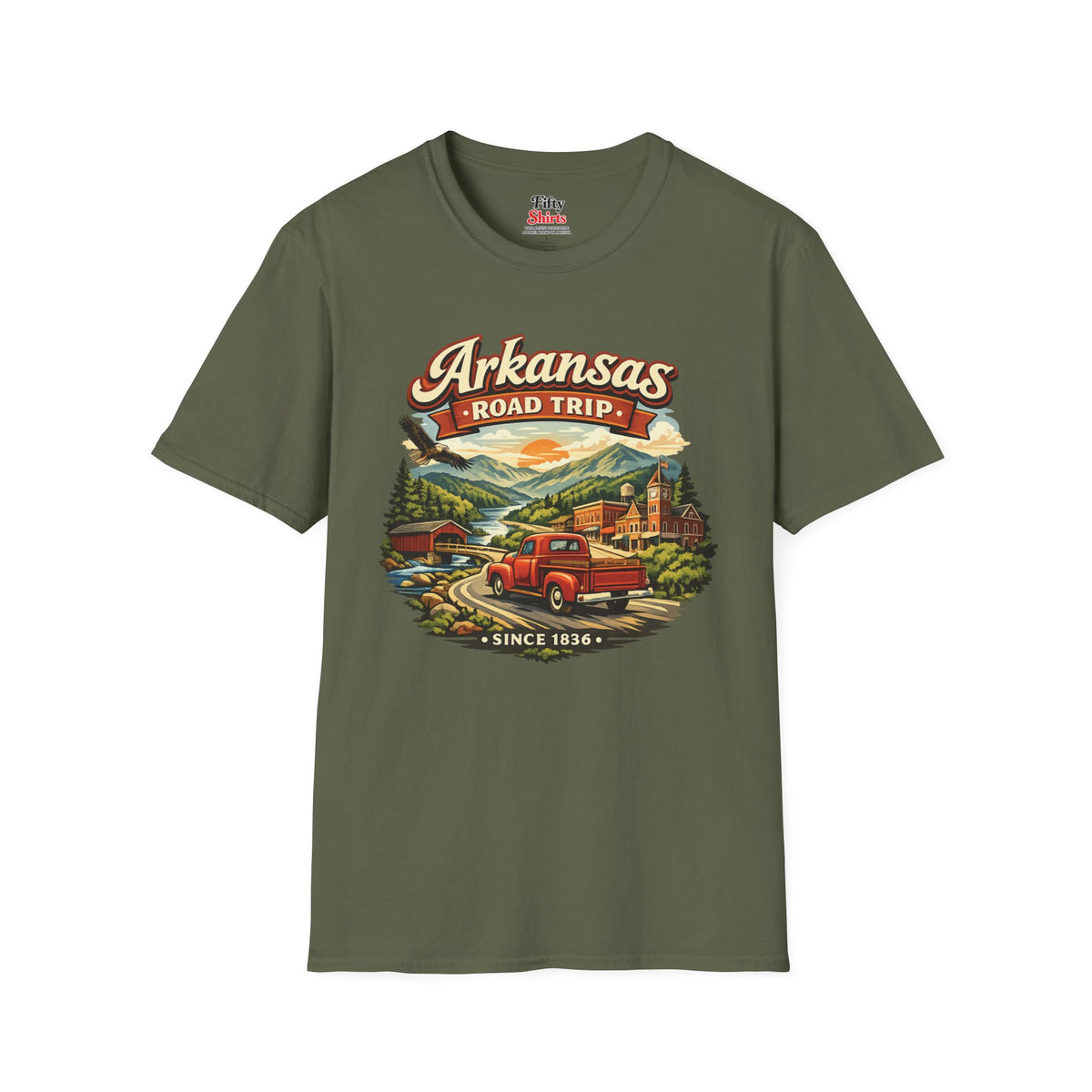 Arkansas Roadtrip Unisex Softstyle T Shirt State Pride Graphic Tee Collections FS03