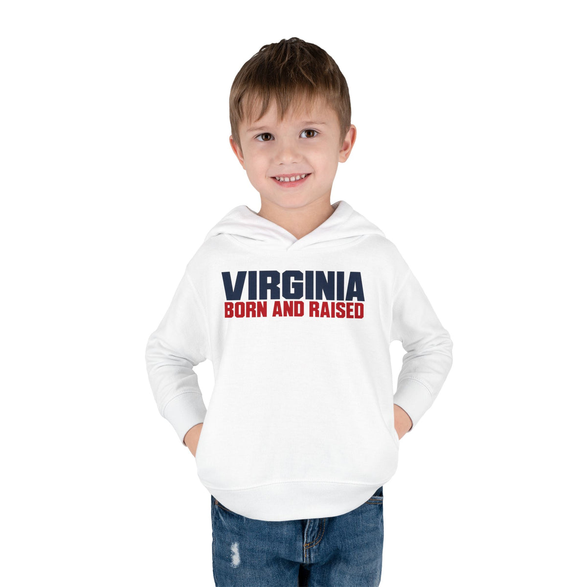 Virginia Born and Raised Minimal Modern Unisex Toddler Pullover Fleece Hoodie