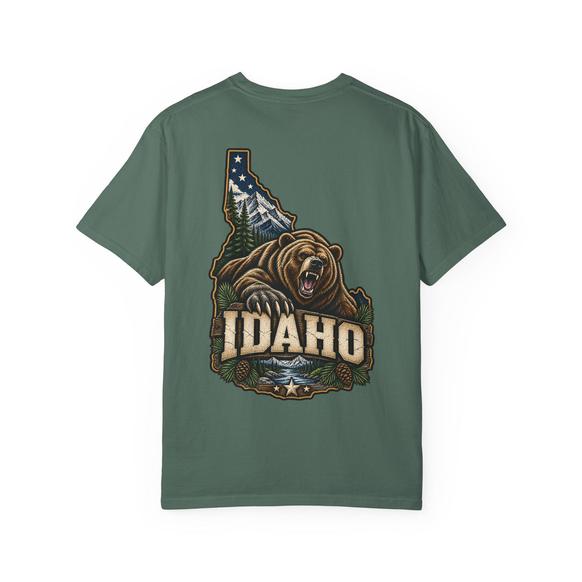 Idaho Bear Emblem Unisex Comfort Color 1717 Streetwear Graphic Tee