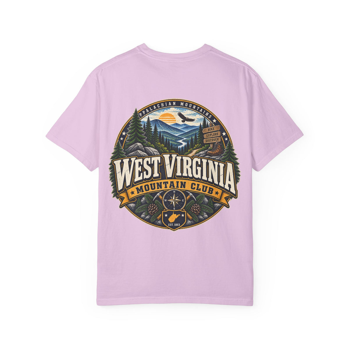 West Virginia Mountain Club Unisex Comfort Color 1717 Streetwear Graphic Tee