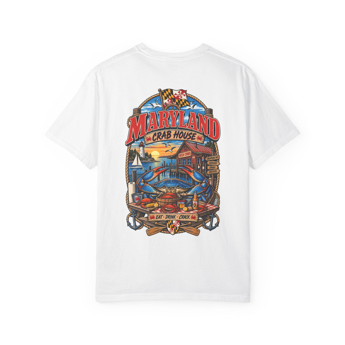 Maryland Crab House Unisex Comfort Color 1717 Streetwear Graphic Tee