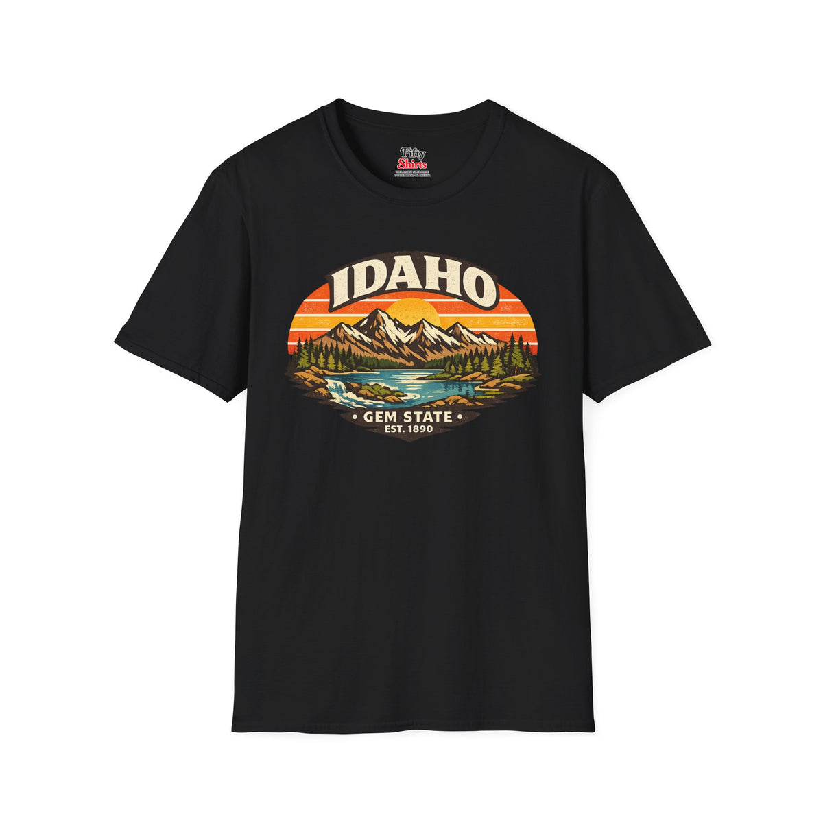 Idaho Mountain Sunset Unisex Softstyle T Shirt State Pride Graphic Tee Collections FS03
