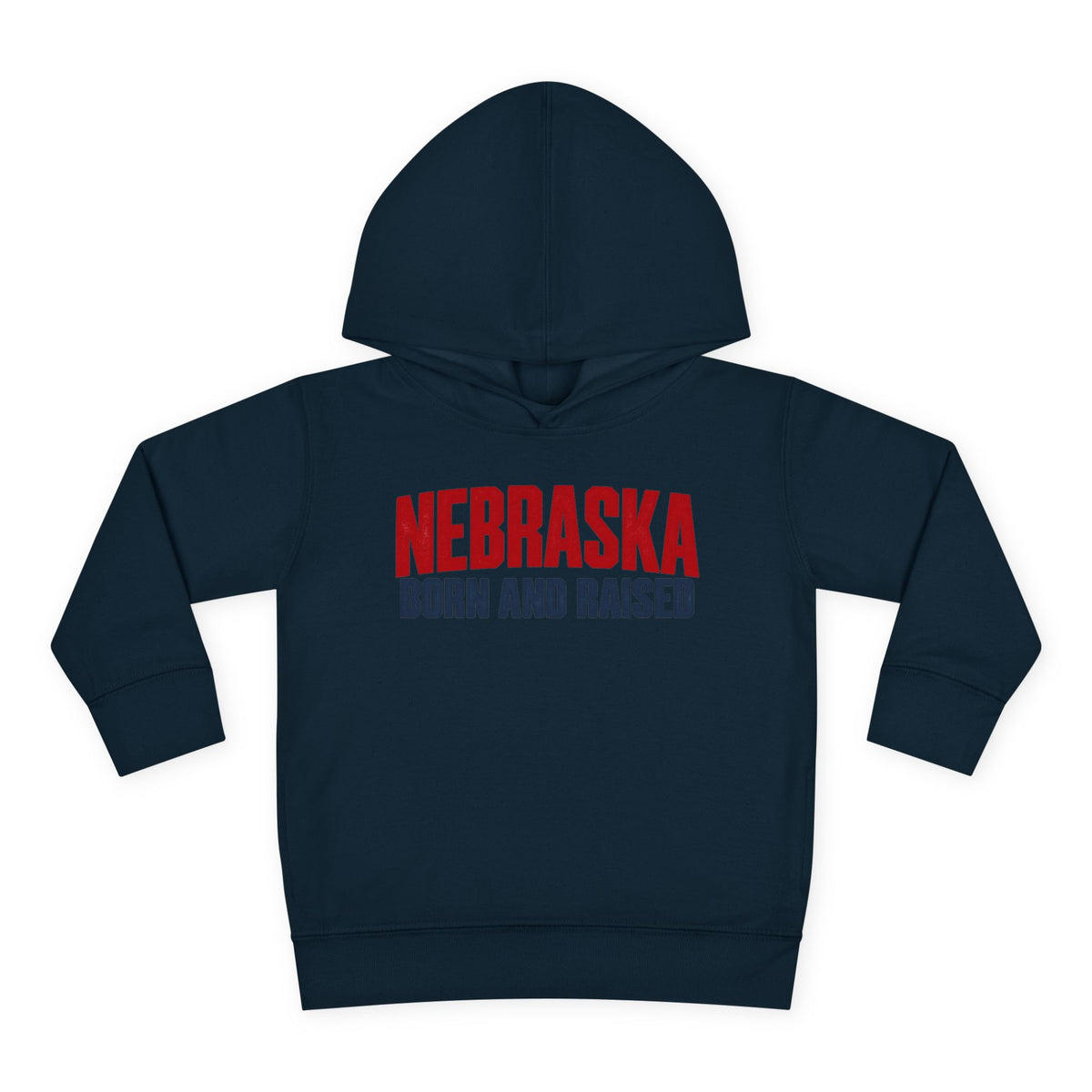 Nebraska Born and Raised Minimal Heritage Unisex Toddler Pullover Fleece Hoodie