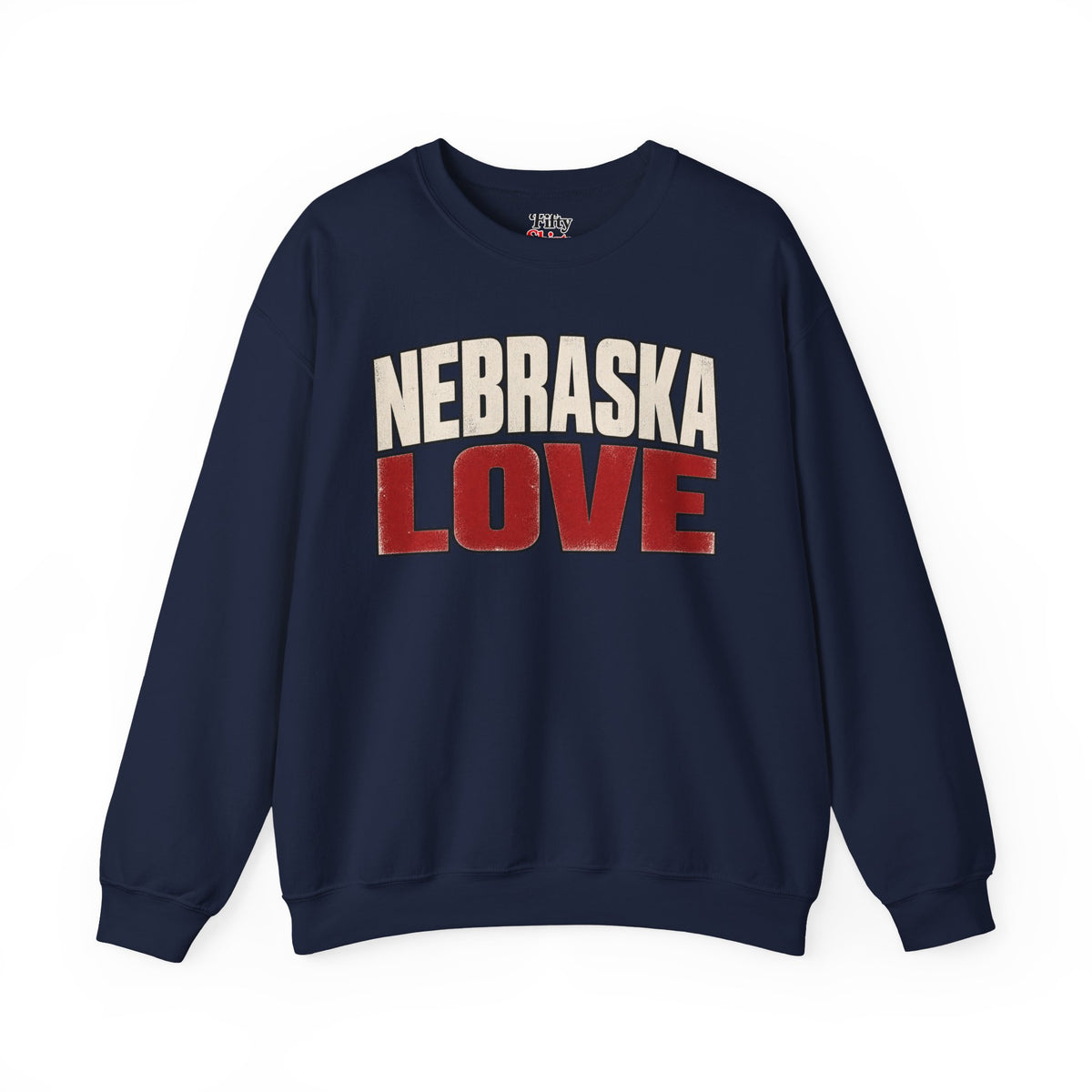 Nebraska Love Unisex Crewneck Sweatshirt State Name Graphic