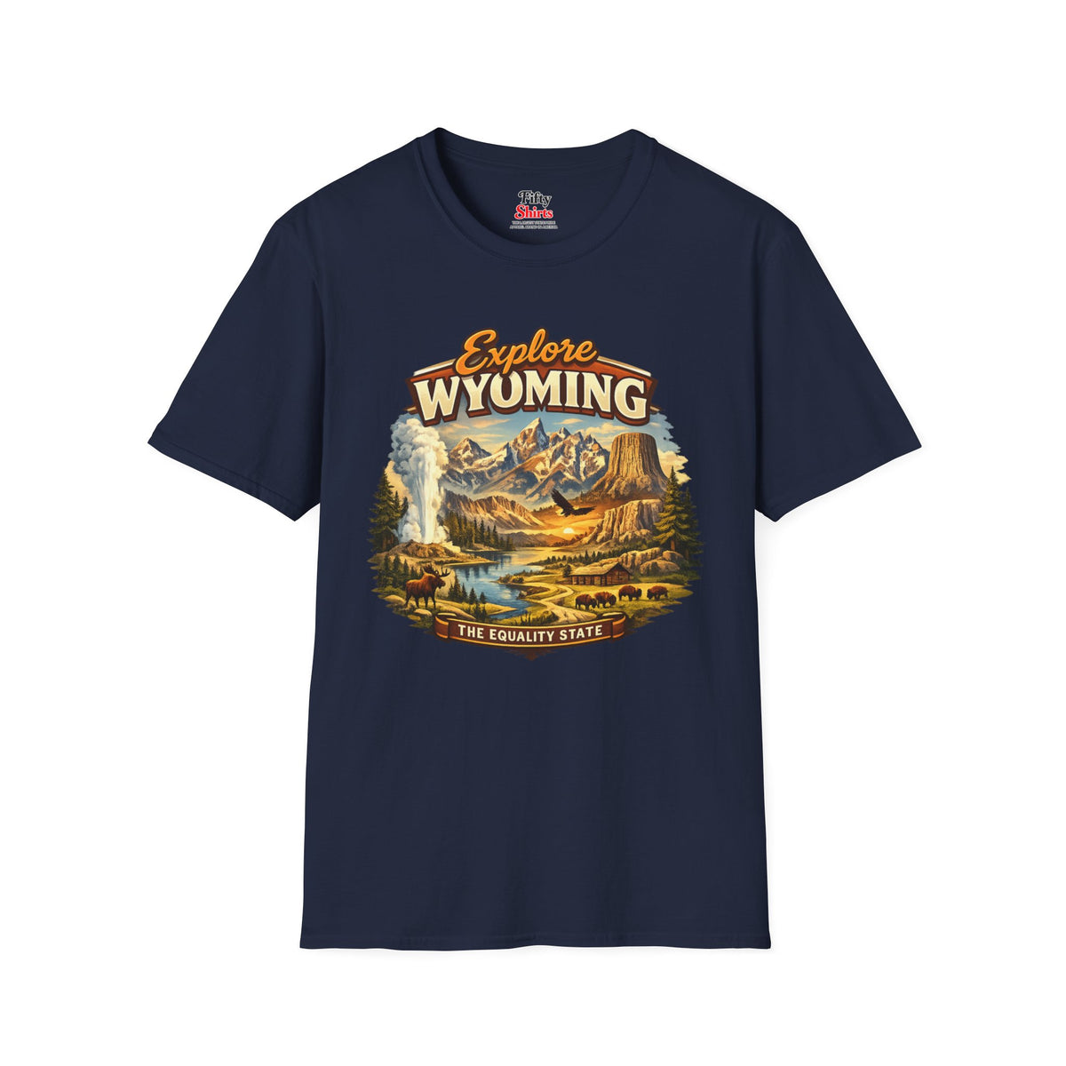 Explore Wyoming Unisex Softstyle T Shirt State Pride Graphic Tee Collections FS03