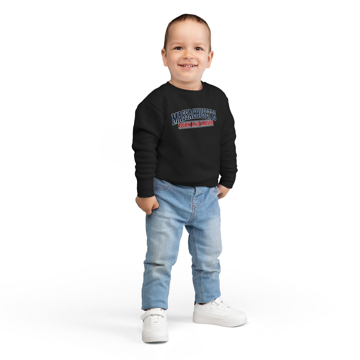Massachusetts Born and Raised Premium New England Unisex Toddler Sweatshirt