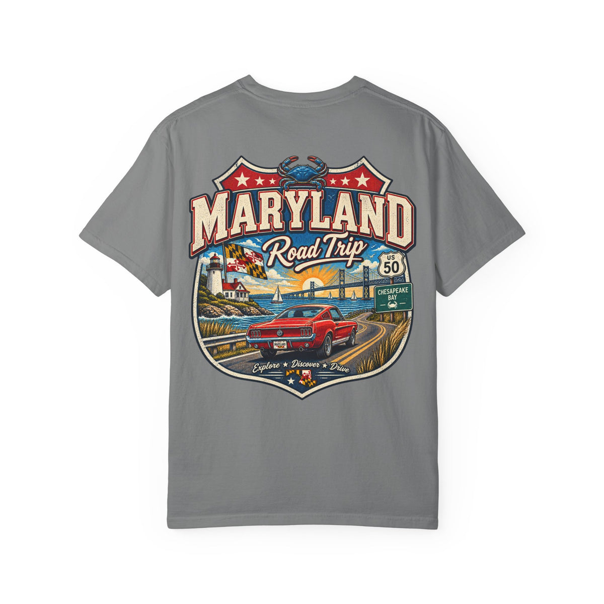 Maryland Road Trip Unisex Comfort Color 1717 Streetwear Graphic Tee