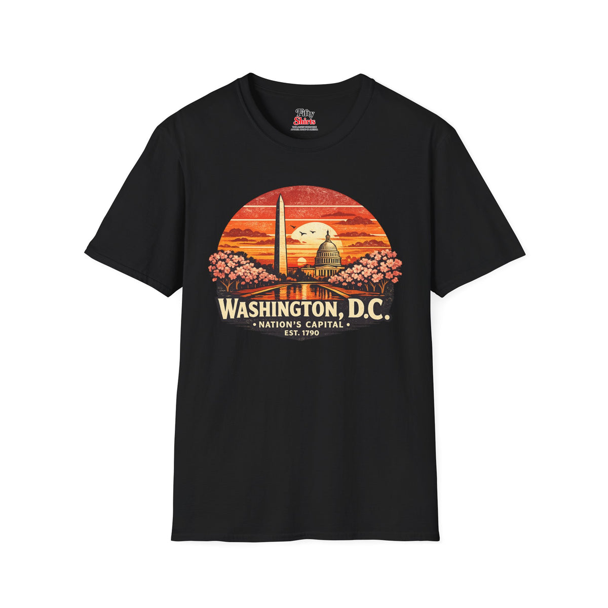 Washington D.C. Monument Sunset Unisex Softstyle T Shirt State Pride Graphic Tee Collections FS03