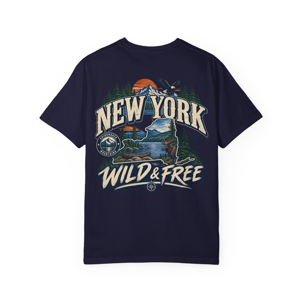 New York Wild & Free Unisex Comfort Color 1717 Streetwear Graphic Tee