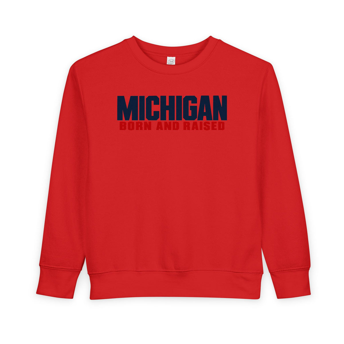 Michigan Born and Raised Minimalist Unisex Toddler Sweatshirt
