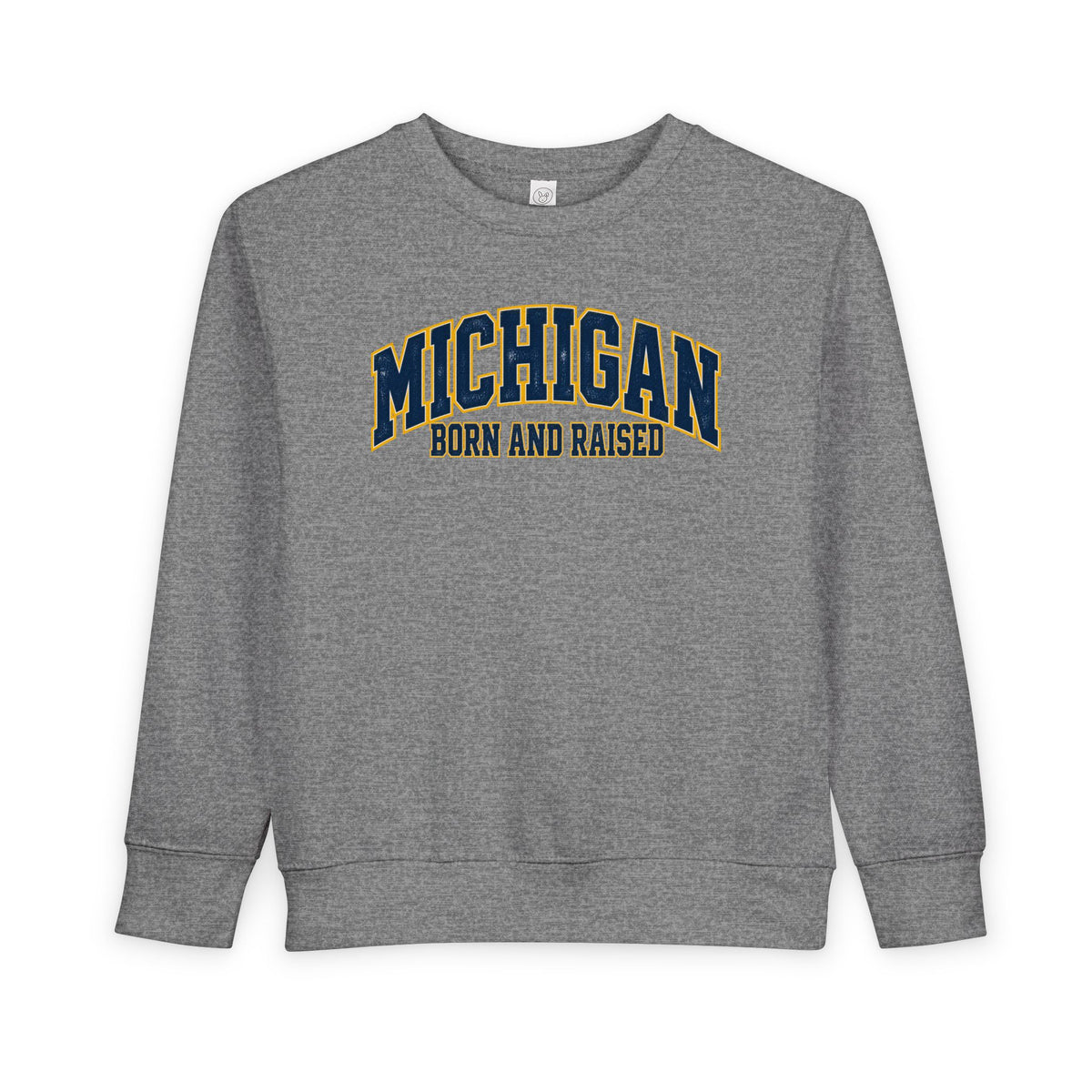 Michigan Born and Raised Old-School Athletic Unisex Toddler Sweatshirt