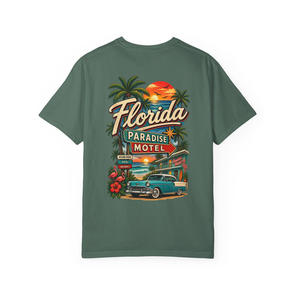 Florida Paradise Motel Unisex Comfort Color 1717 Streetwear Graphic Tee