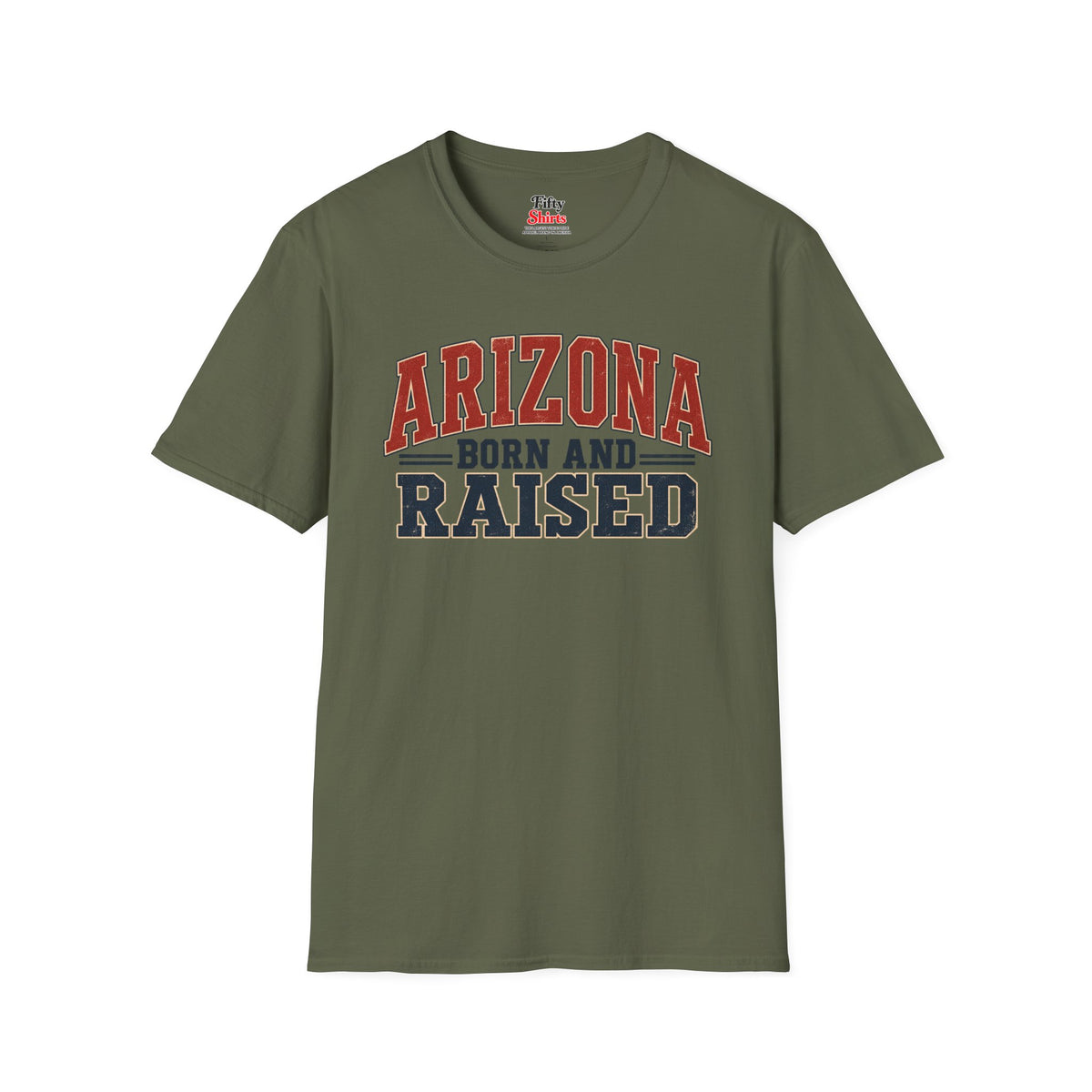 Arizona Born and Raised Unisex Softstyle T Shirt State Name Graphic Tee