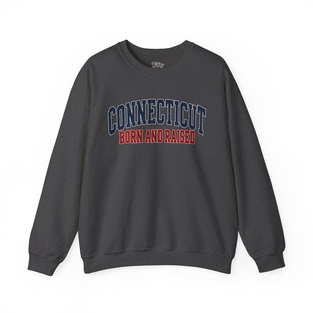 Connecticut Born and Raised Retro Collegiate Unisex Sweatshirt Graphic