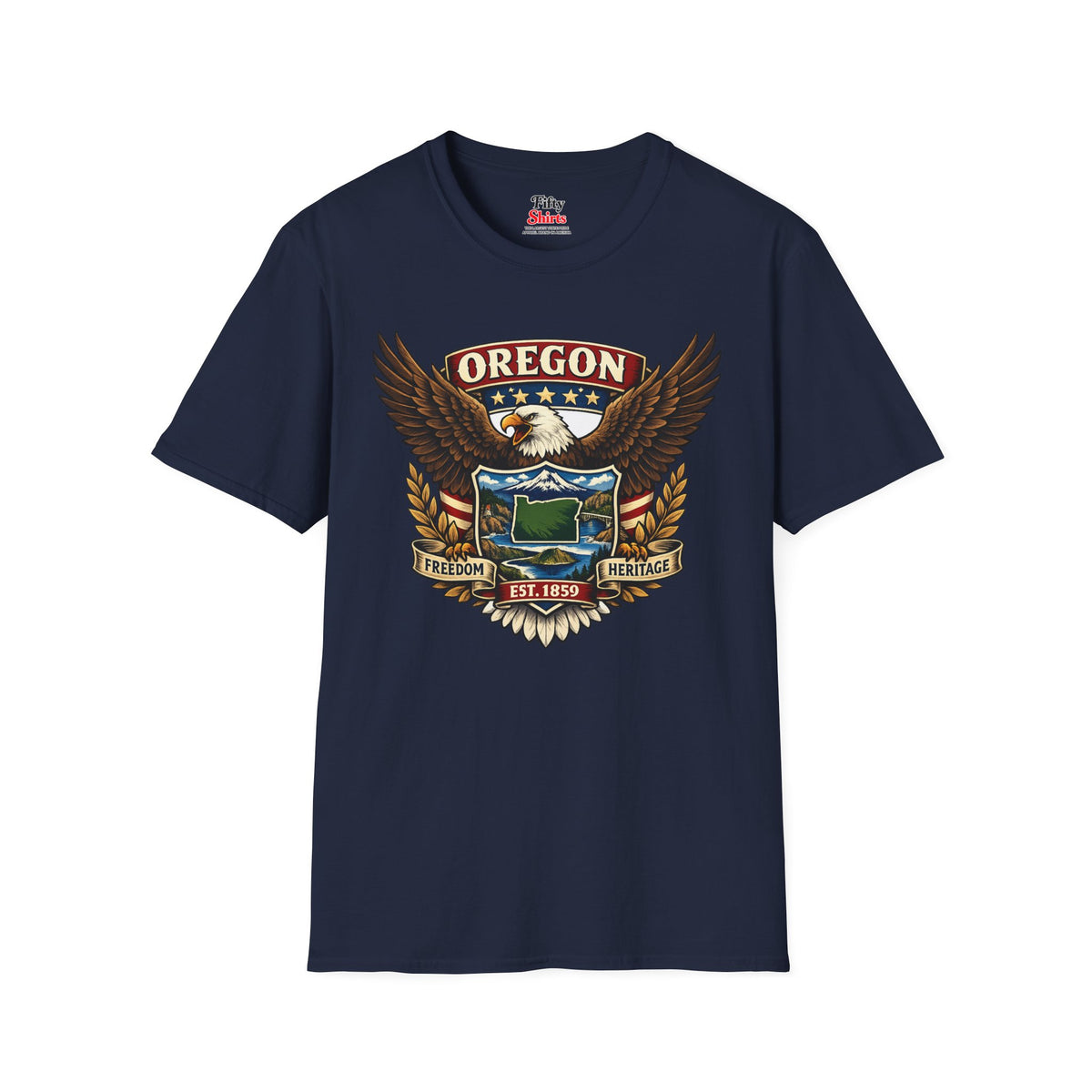 Oregon Americana Eagle Unisex Softstyle T Shirt State Pride Graphic Tee Collections FS03