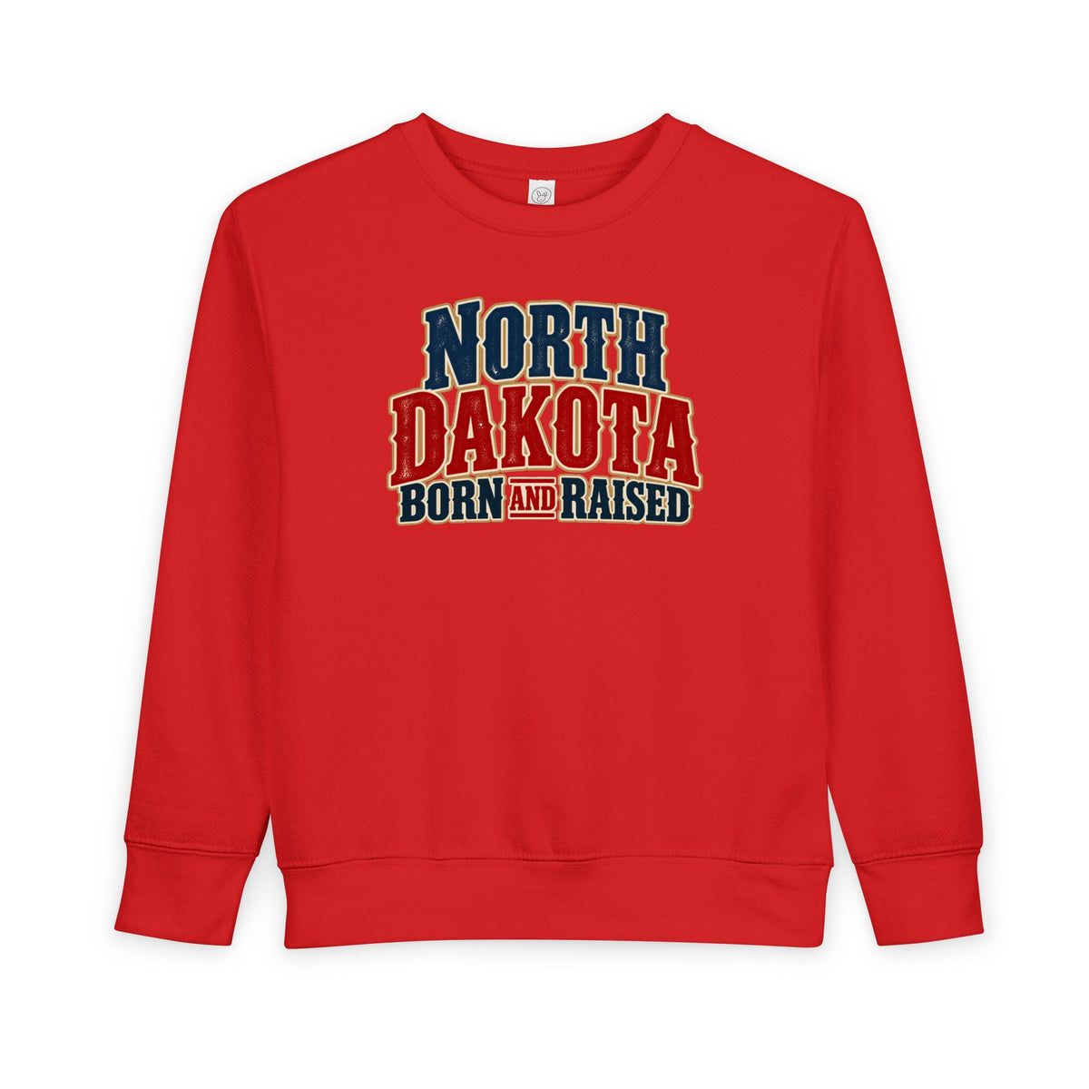 North Dakota Born and Raised Great Plains Americana Unisex Toddler Sweatshirt