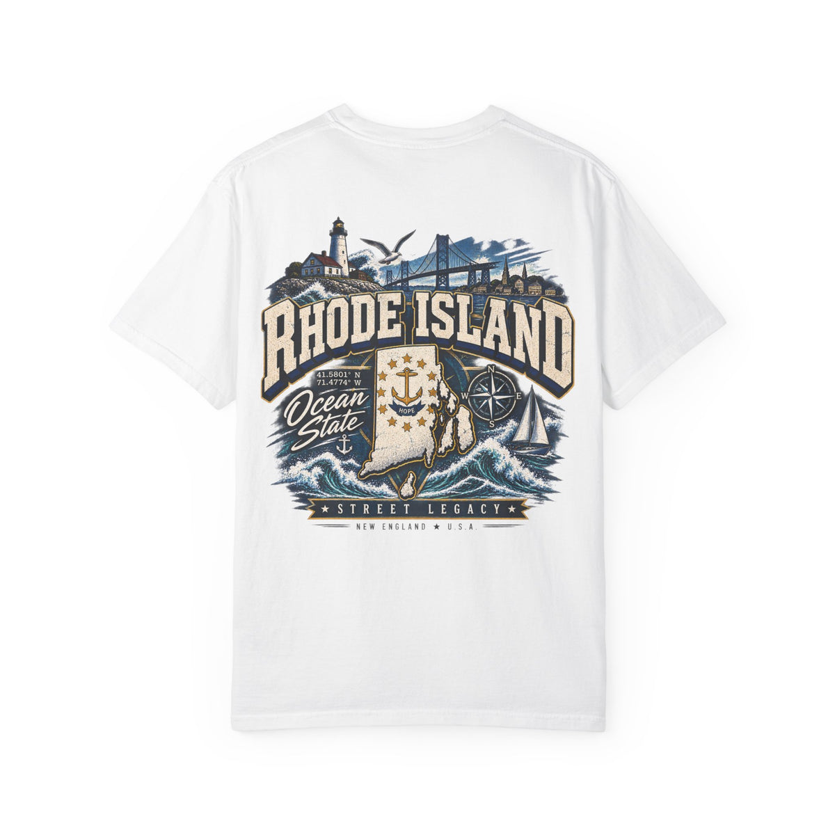 Rhode Island Street Legacy Unisex Comfort Color 1717 Streetwear Graphic Tee