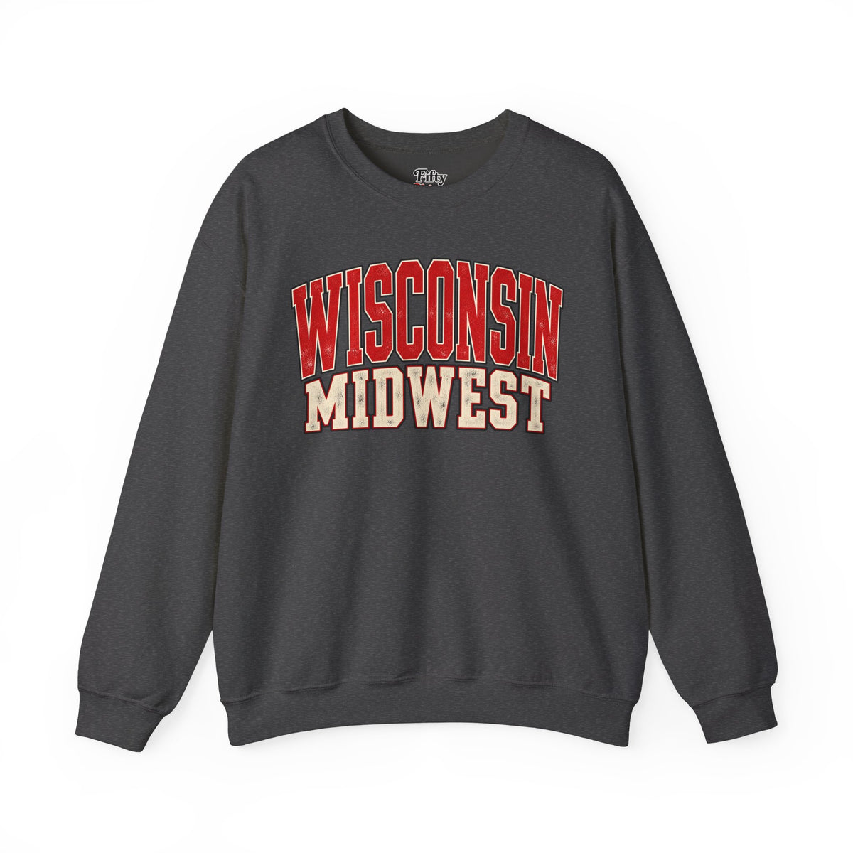 Wisconsin Midwest Unisex Crewneck Sweatshirt State Name Graphic