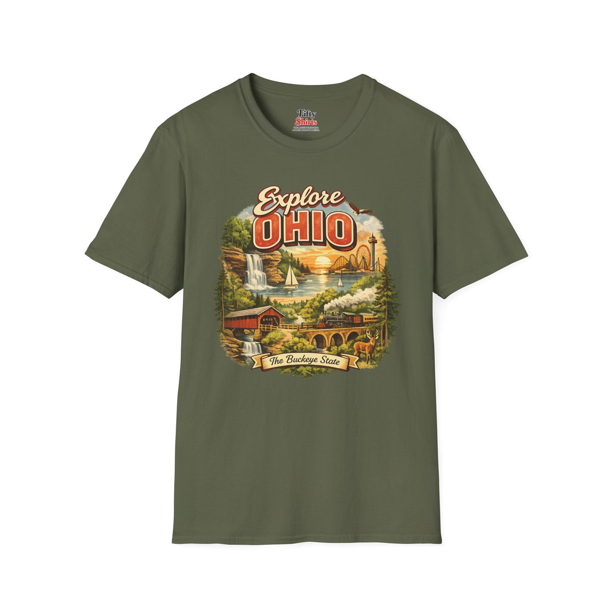 Explore Ohio Unisex Softstyle T Shirt State Pride Graphic Tee Collections FS03