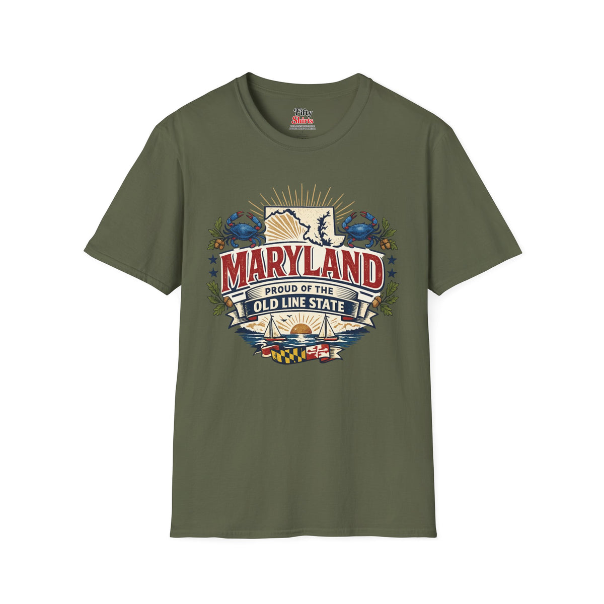 Maryland State Pride Unisex Softstyle T Shirt State Pride Graphic Tee Collections FS03