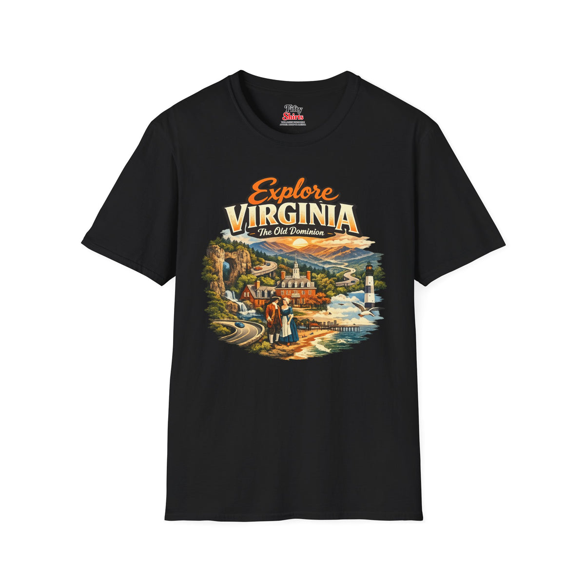 Explore Virginia Unisex Softstyle T Shirt State Pride Graphic Tee Collections FS03