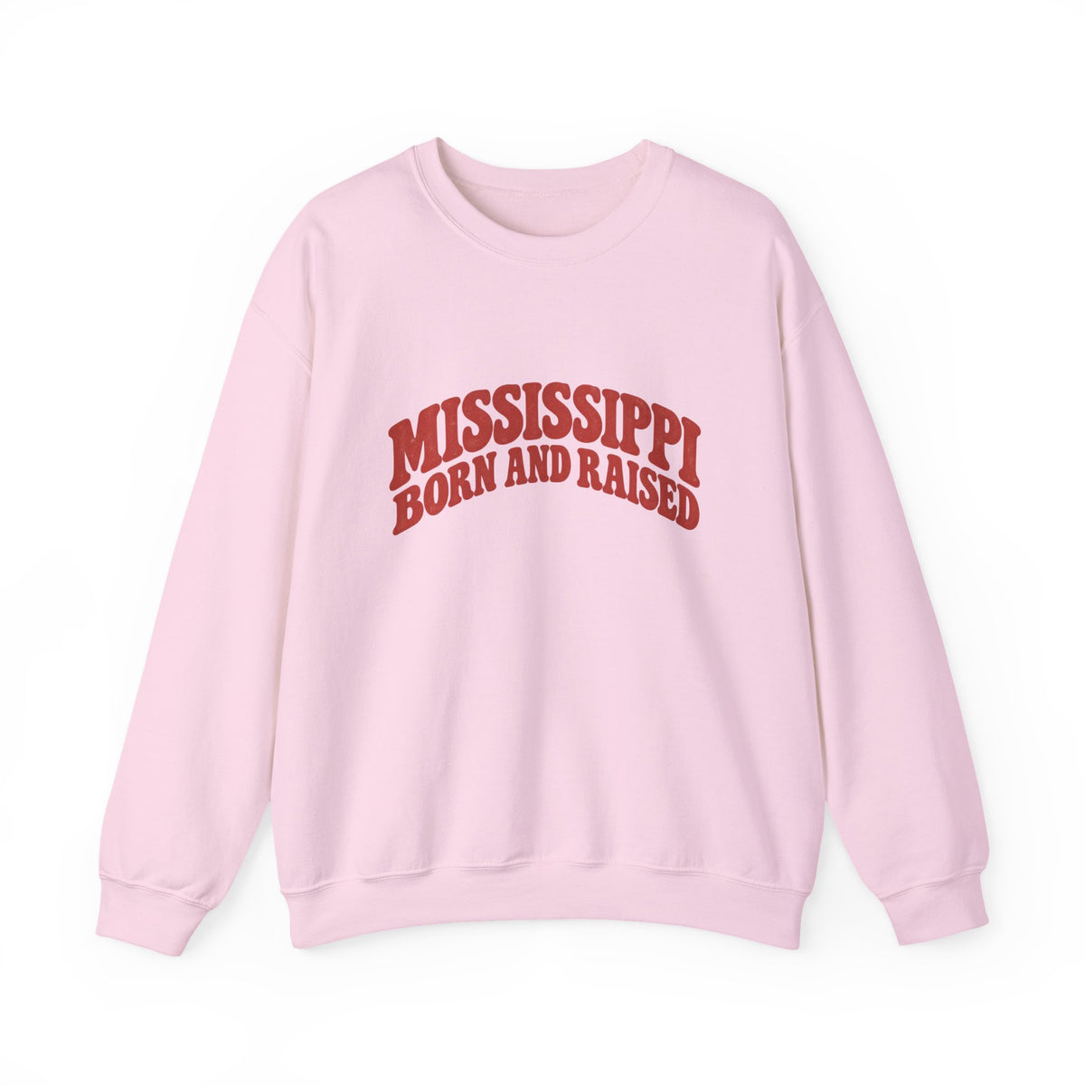 Mississippi Born and Raised Retro 1970s Unisex Sweatshirt Graphic