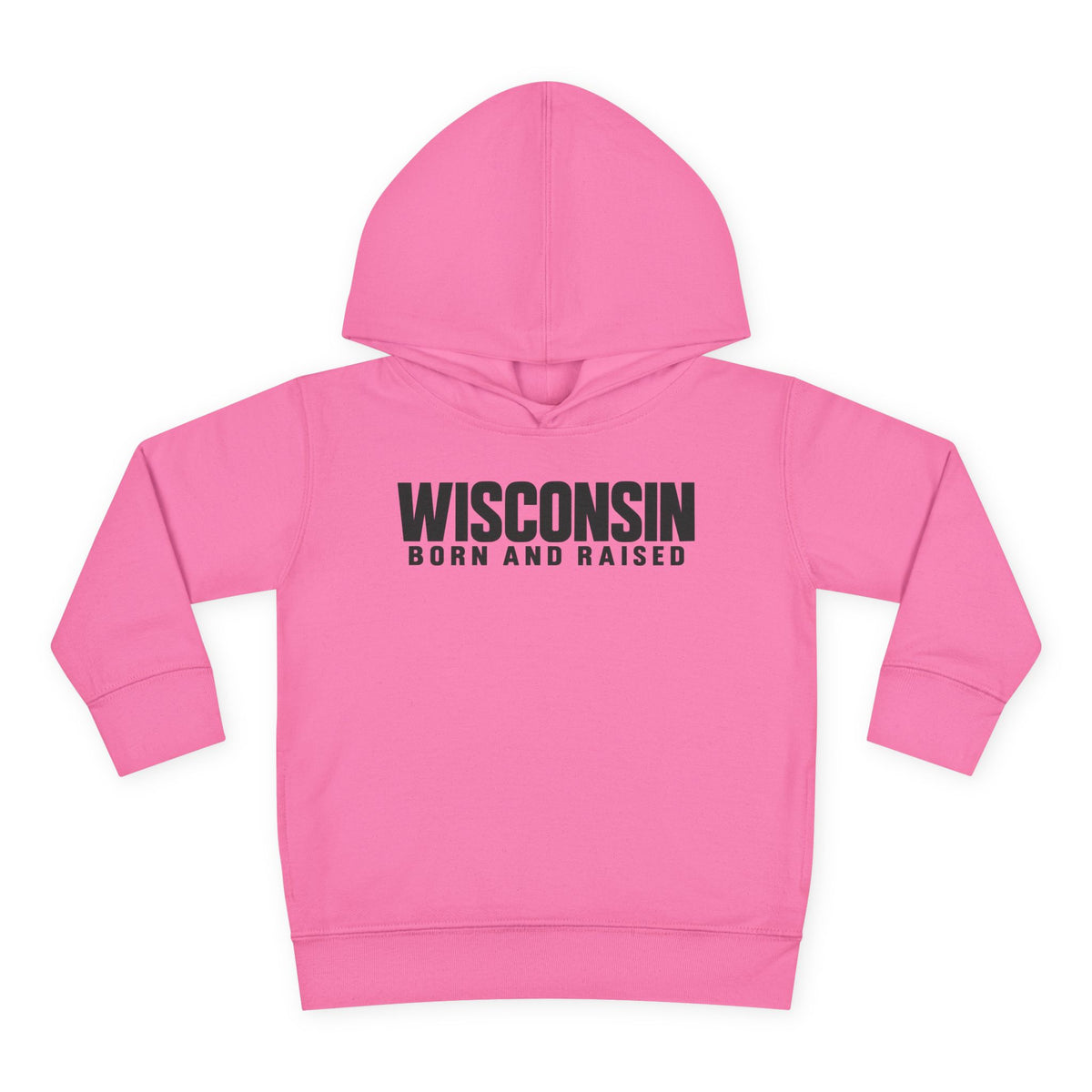 Wisconsin Born and Raised Minimal Modern Unisex Toddler Pullover Fleece Hoodie