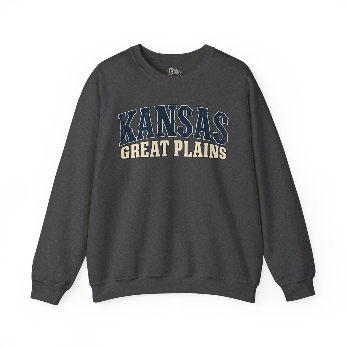 Kansas Great Plains Unisex Crewneck Sweatshirt State Name Graphic