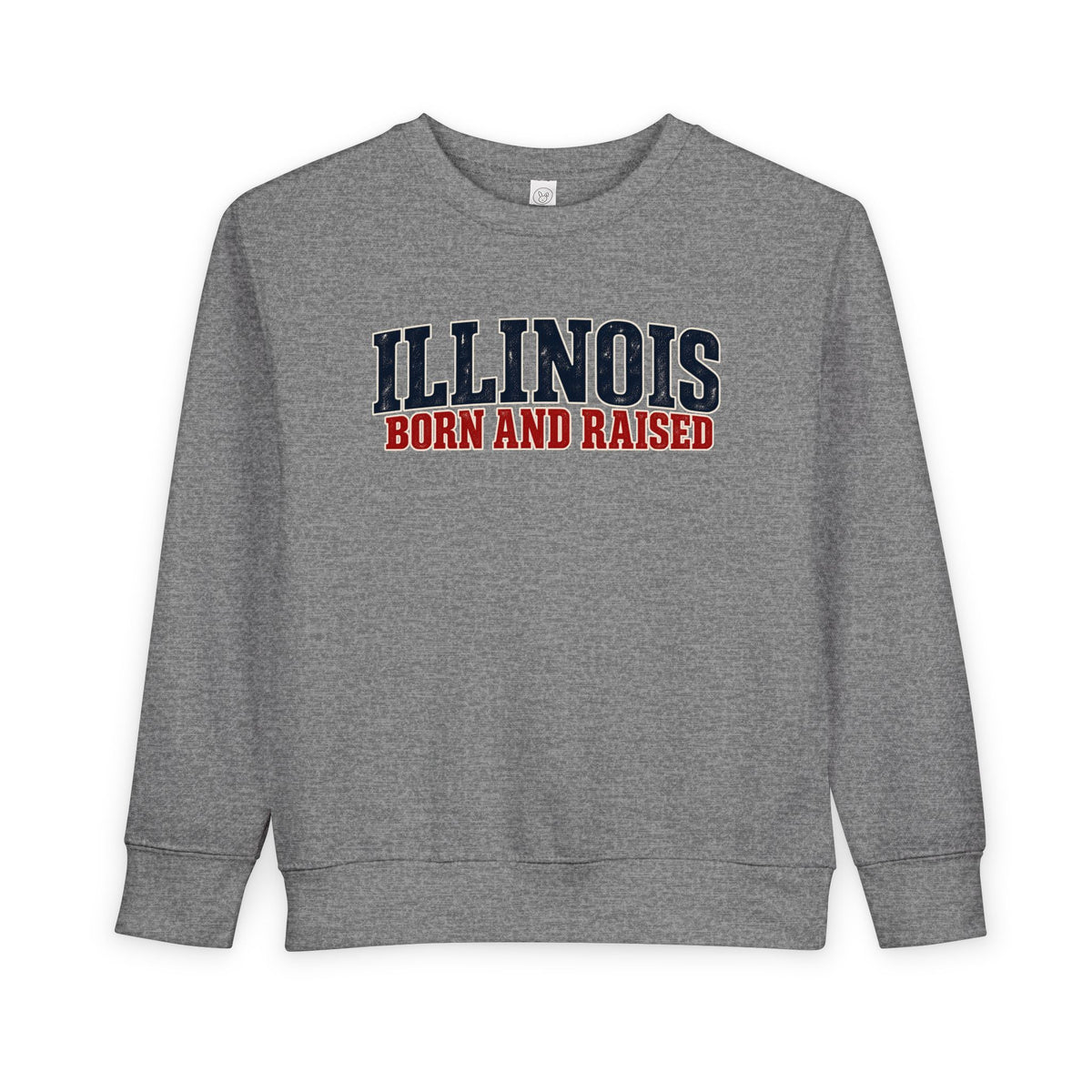 Illinois Born and Raised Midwest Americana Unisex Toddler Sweatshirt