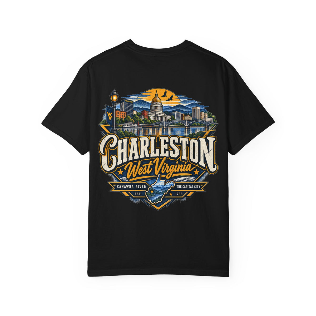 Charleston West Virginia Unisex Comfort Color 1717 Streetwear Graphic Tee