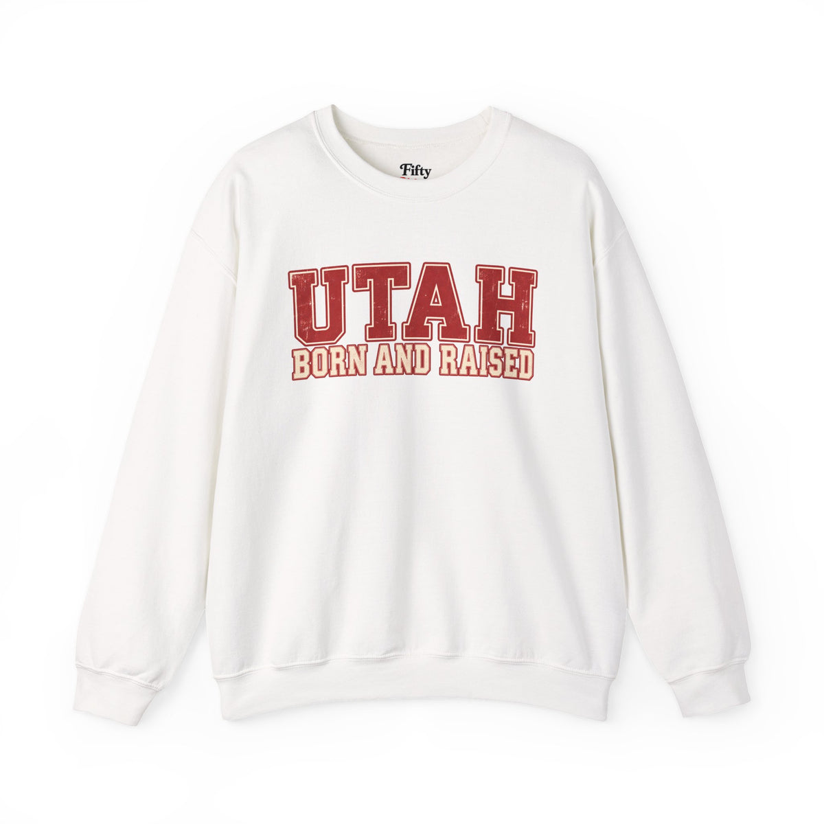 Utah Born and Raised Vintage Athletic Unisex Sweatshirt Graphic