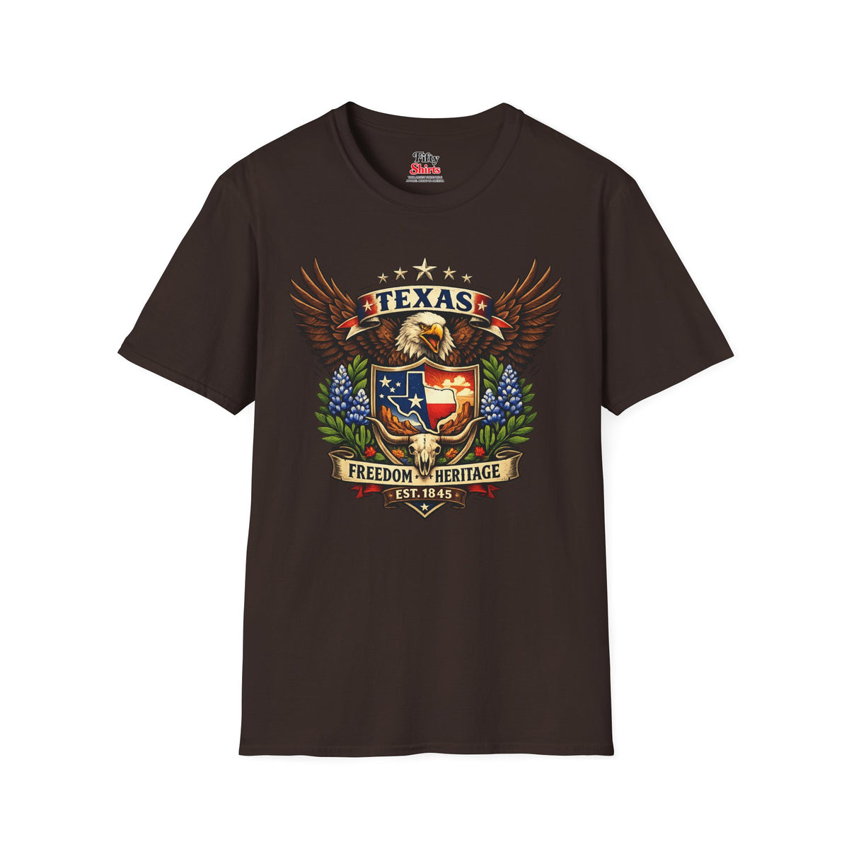 Texas American Eagle Design Unisex Softstyle T Shirt State Pride Graphic Tee Collections FS03