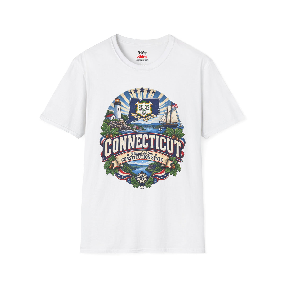 Connecticut State Pride Unisex Softstyle T Shirt State Pride Graphic Tee Collections FS03