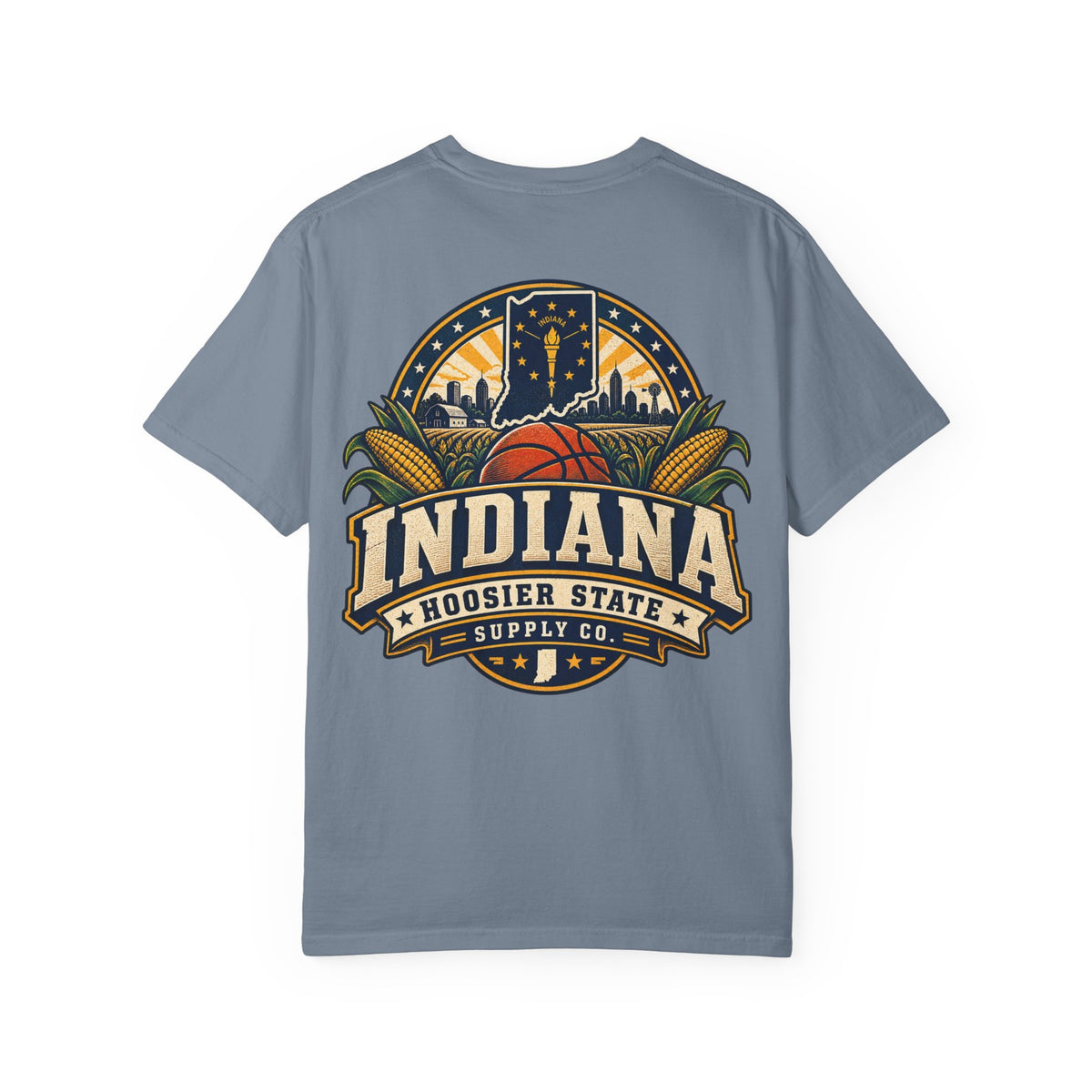 Indiana Hoosier State Supply Co. Unisex Comfort Color 1717 Streetwear Graphic Tee