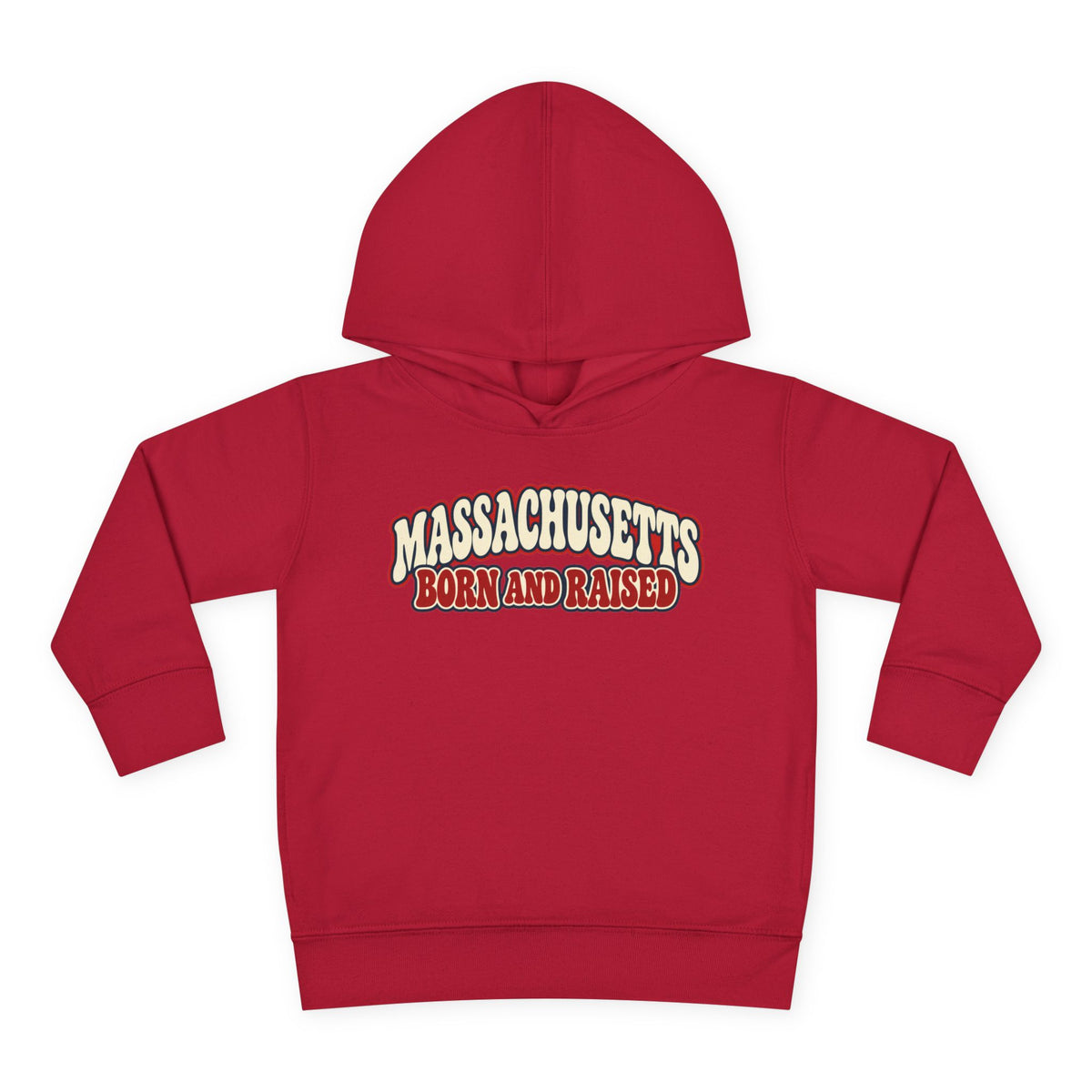Massachusetts Born and Raised Retro 1970s Unisex Toddler Pullover Fleece Hoodie