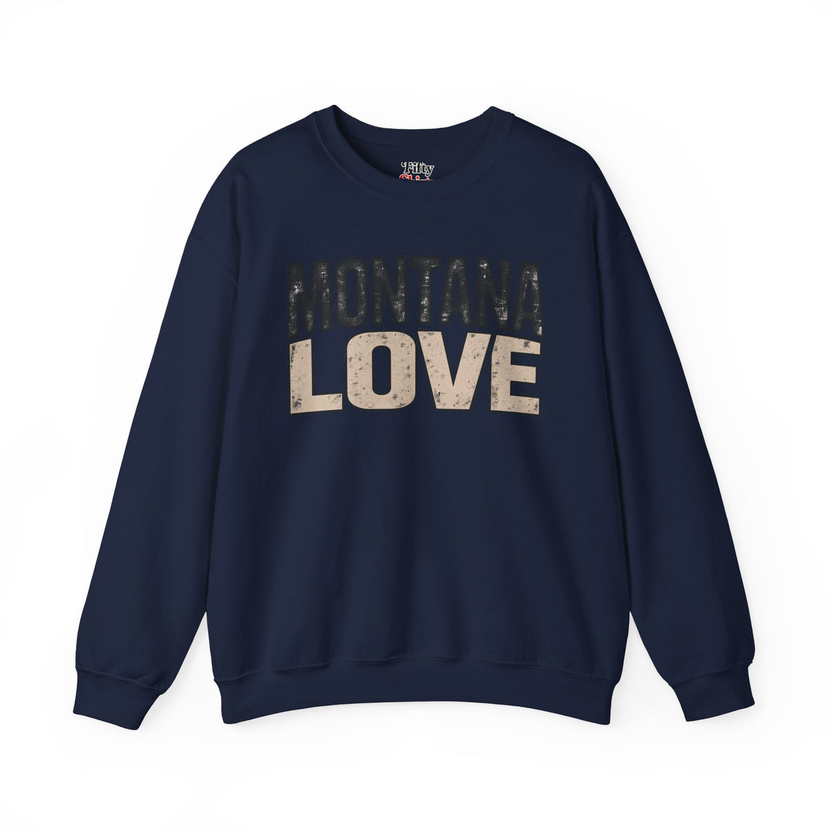 Montana Love Unisex Crewneck Sweatshirt State Name Graphic