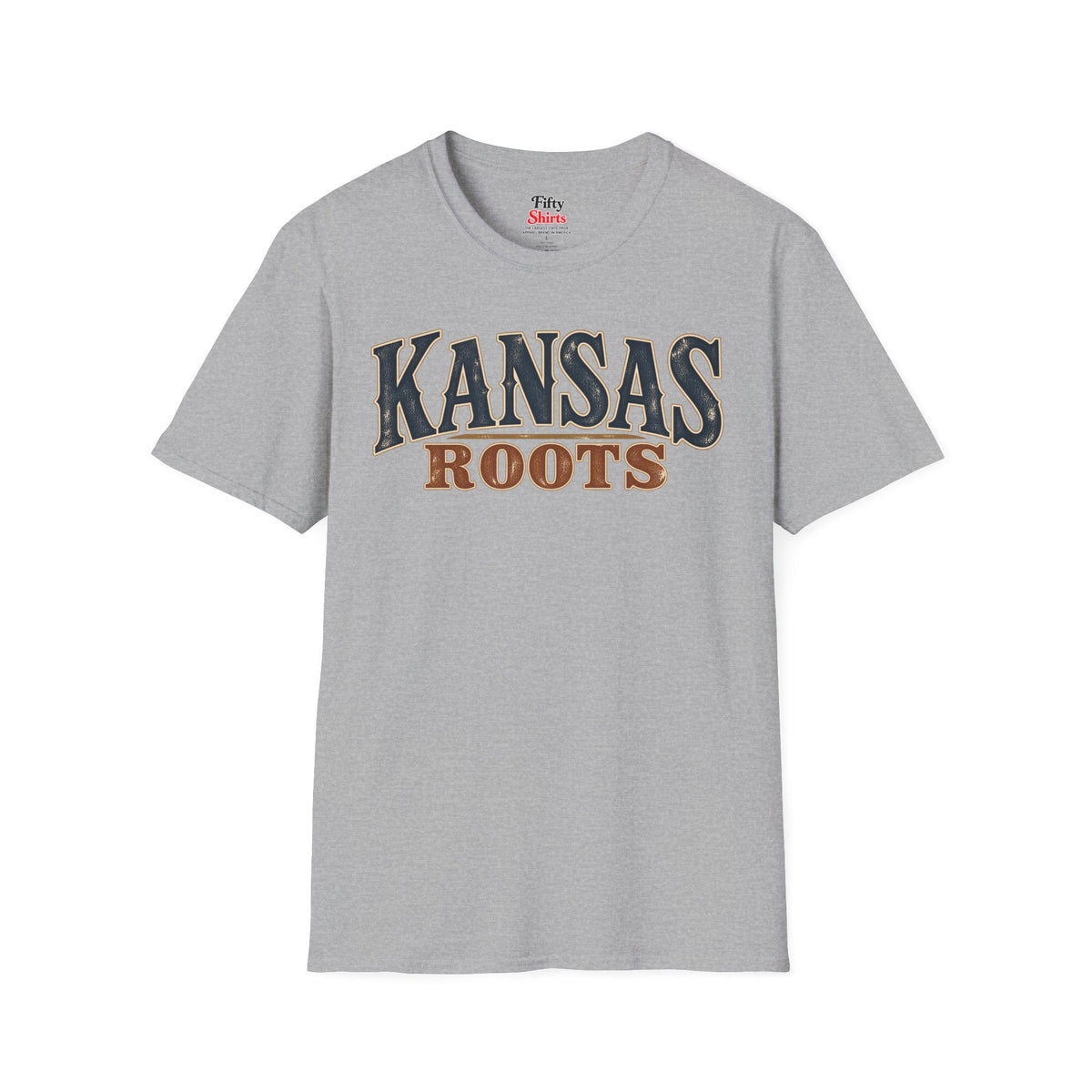 Kansas Roots Unisex Softstyle T Shirt State Name Graphic Tee