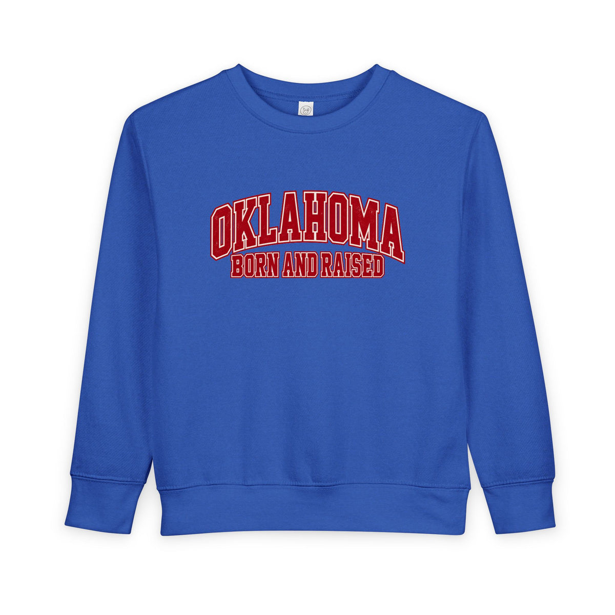 Oklahoma Born and Raised Old-School Athletic Unisex Toddler Sweatshirt
