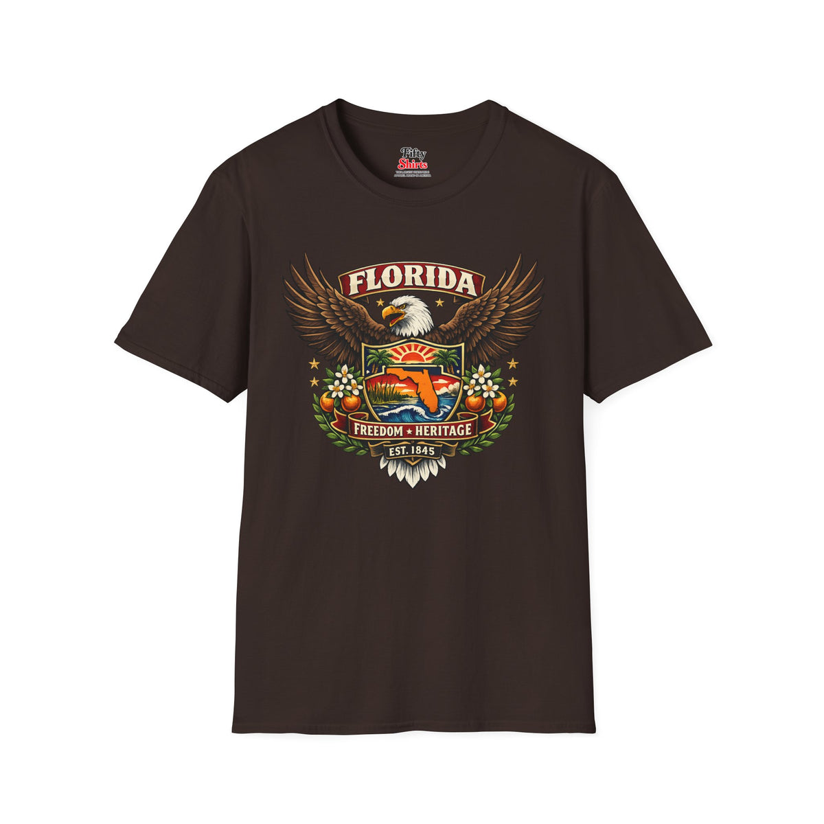 Florida Americana Eagle Unisex Softstyle T Shirt State Pride Graphic Tee Collections FS03