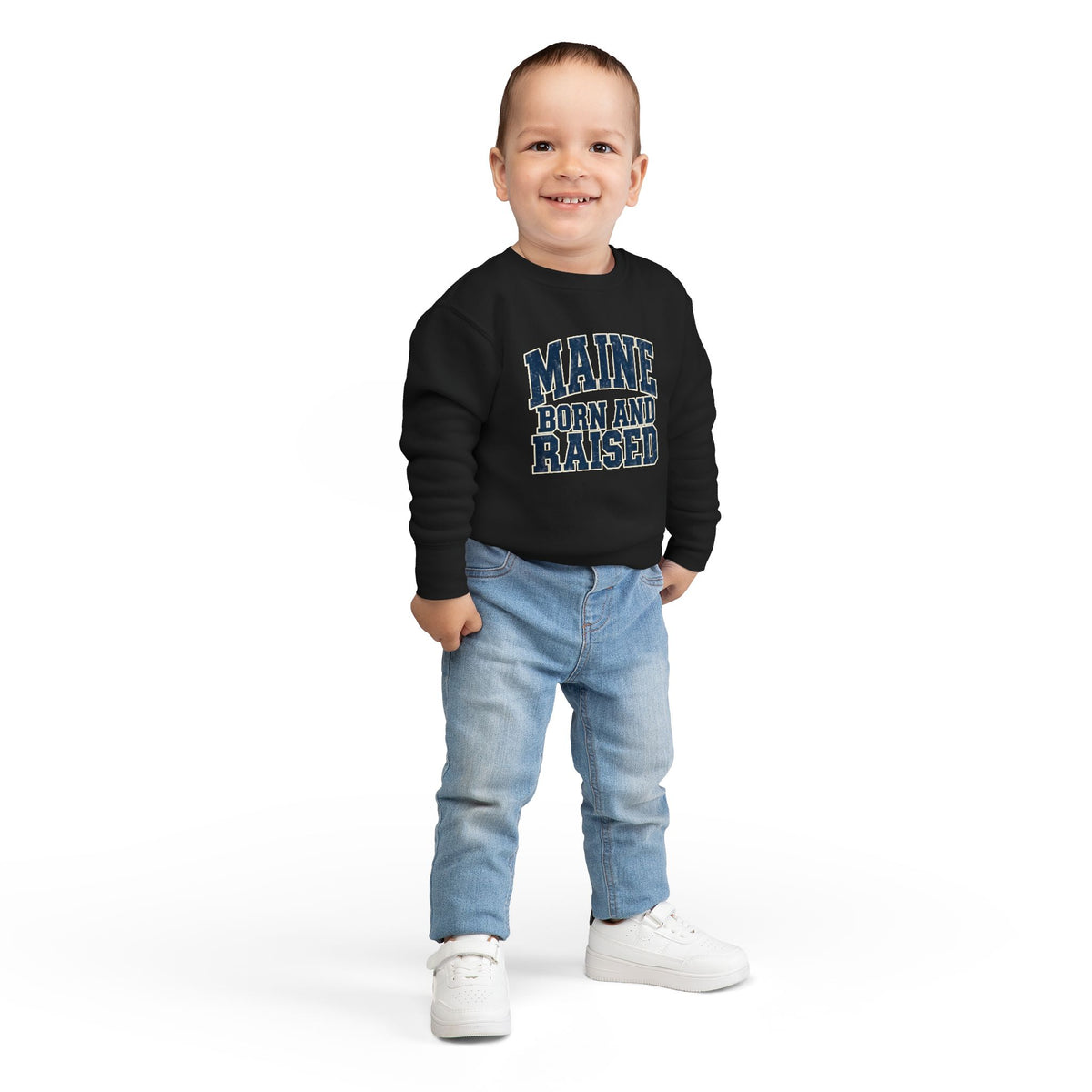 Maine Born and Raised Bold Athletic Unisex Toddler Sweatshirt