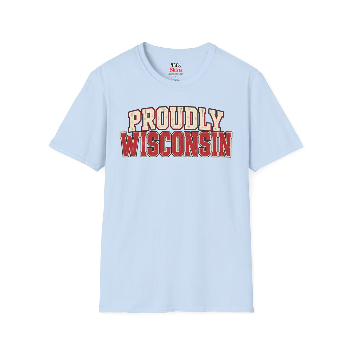 Proudly Wisconsin Unisex Softstyle T Shirt State Name Graphic Tee