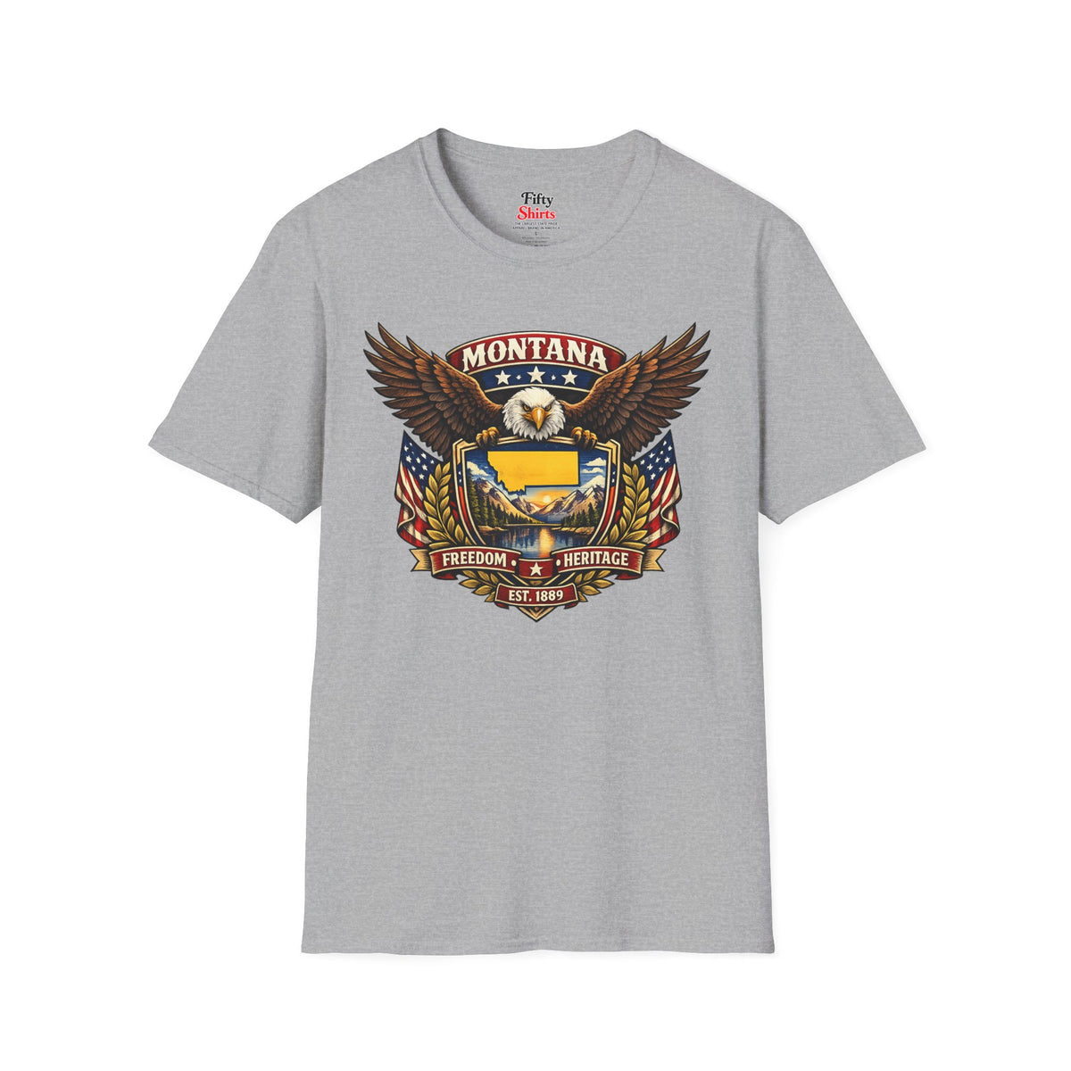 Montana Americana Eagle Unisex Softstyle T Shirt State Pride Graphic Tee Collections FS03