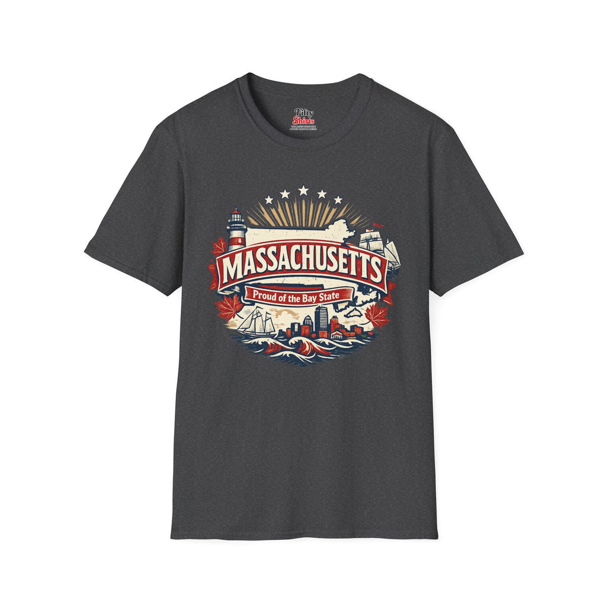 Massachusetts State Pride Unisex Softstyle T Shirt State Pride Graphic Tee Collections FS03