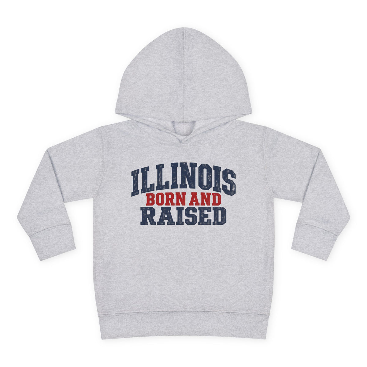 Illinois Born and Raised Rustic Midwest Americana Unisex Toddler Pullover Fleece Hoodie
